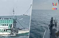 カンボジア漁船25隻がタイ領海に侵入　海軍の警告を受け逃走
