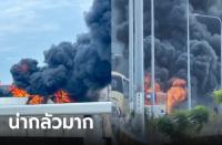 バンコク内の高速道路で観光バス炎上事故　けが人なし
